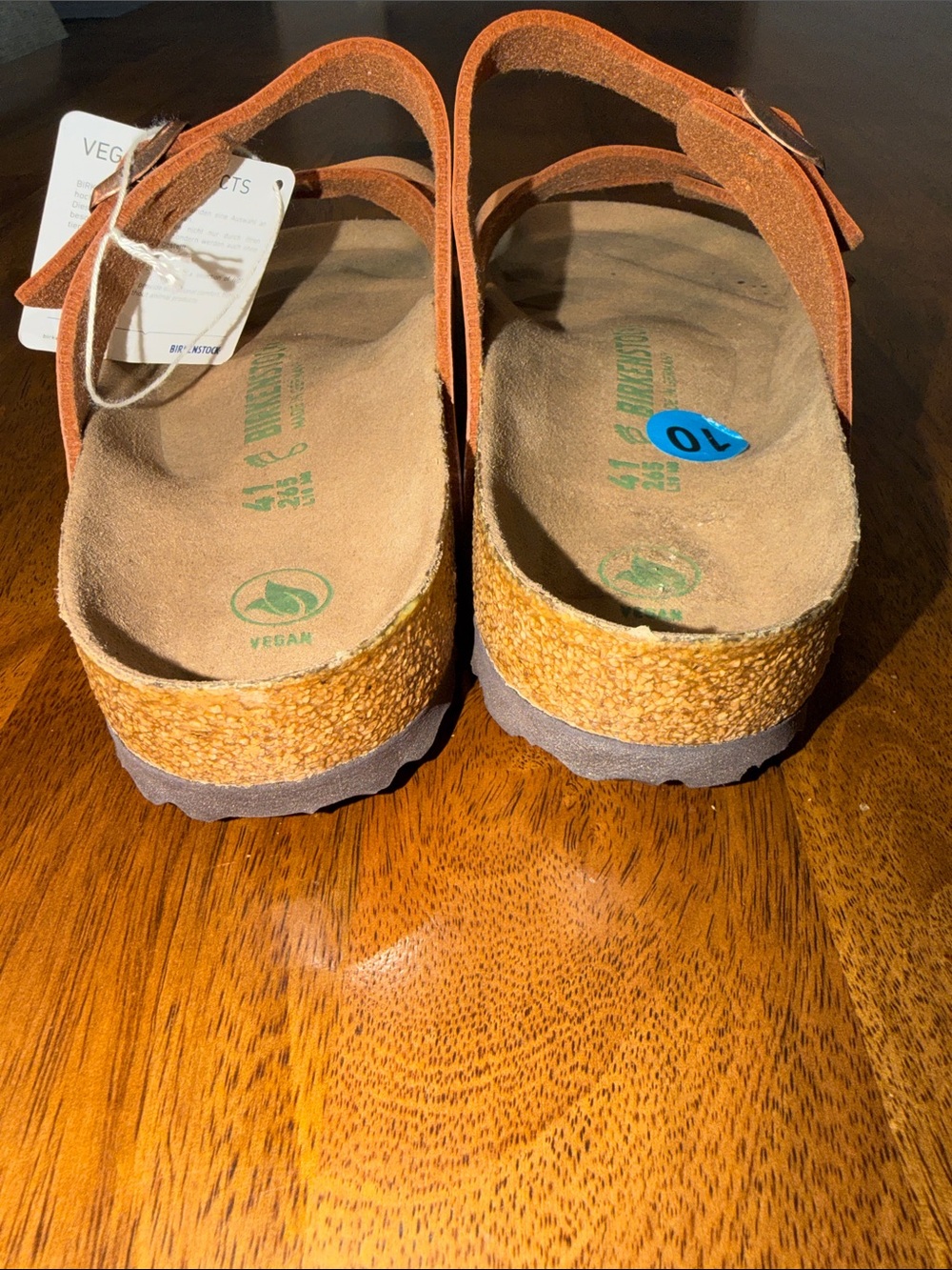 Birkenstock Women's Triple-Strap Vegan Sandals in Peach USA 10/10.5 - Picture 5 of 10
